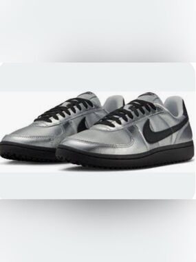 Nike Silver Sneakers with Black Swoosh